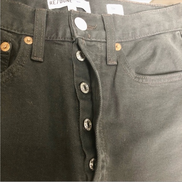 RE/DONE Originals Ultra High Rise Skinny Black size 26 button fly stretchy - Picture 6 of 12